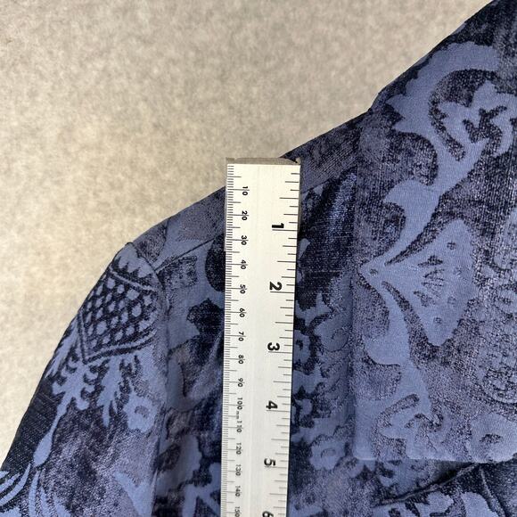 Chico's Chenille Jacquard Jacket Womens Size 3 Blue 100% Polyester Long Sleeve - Picture 8 of 12